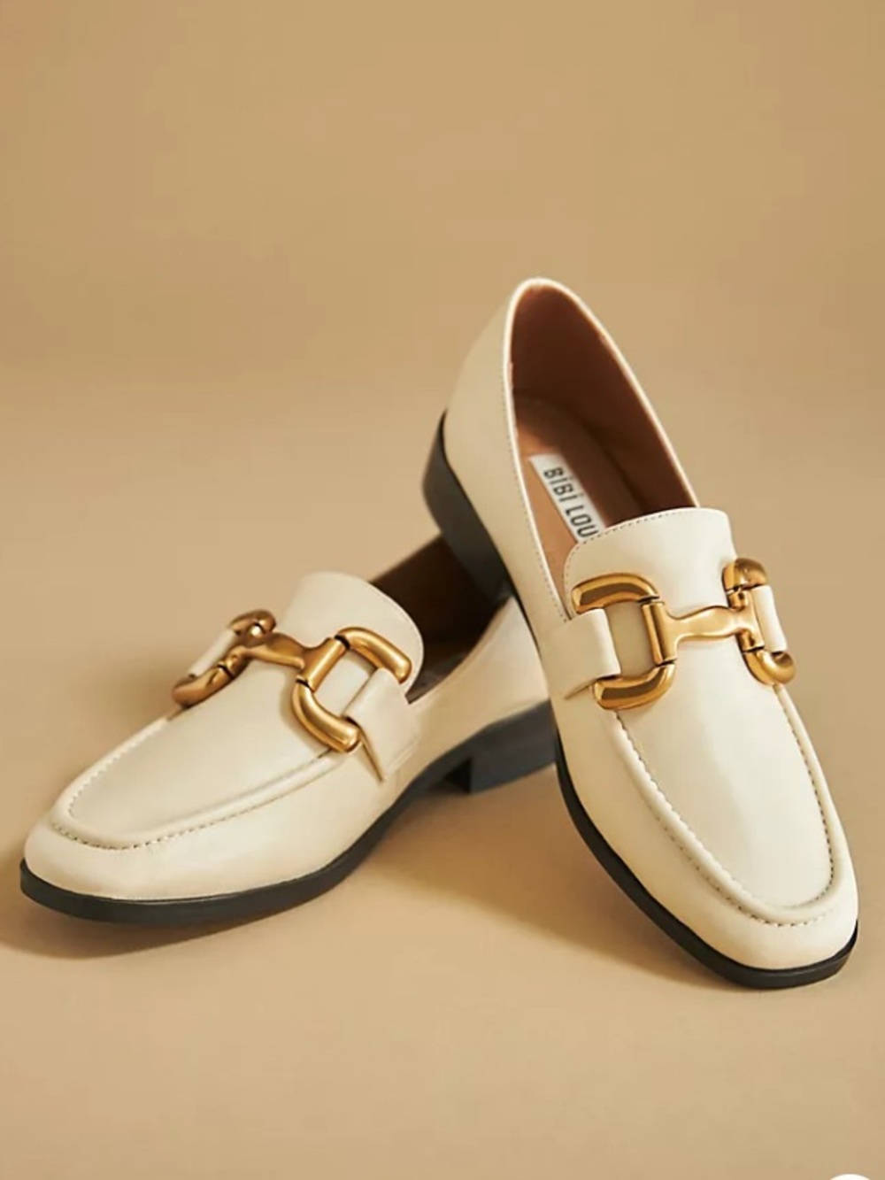 Anthropologie BIBI LOU ZAGREB LEATHER LOAFERS - Ivory